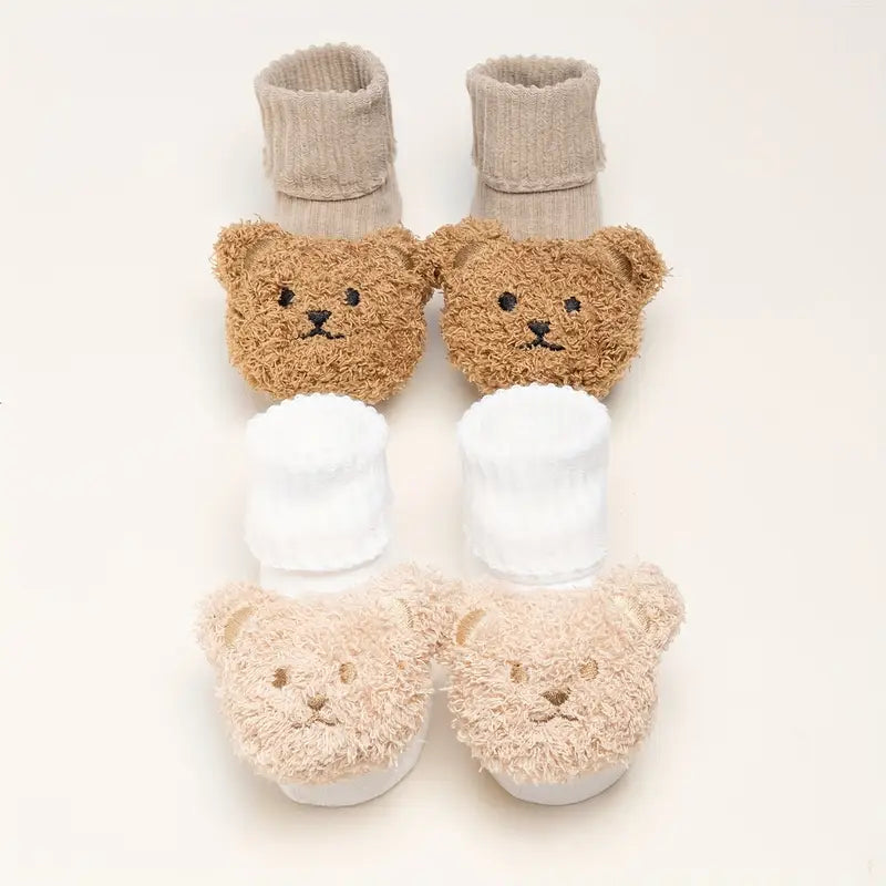 1 Pair/3 Pairs of Soft And Comfortable Ribbed Socks for Babies