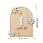 Two-Sided Daisy Wooden Month and Year Milestone Cards