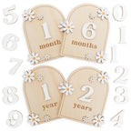 Two-Sided Daisy Wooden Month and Year Milestone Cards