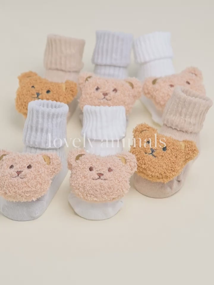 1 Pair/3 Pairs of Soft And Comfortable Ribbed Socks for Babies